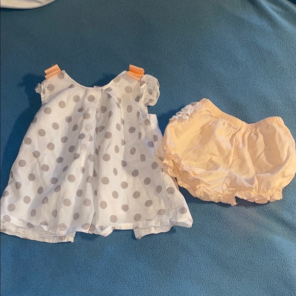 Savanna Baby size 3-6 months gray/white/peach two-piece summer outfit - Picture 1 of 5